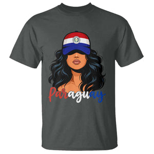 Proud Paraguayan Woman Melanin Curls Afro Latina T Shirt Paraguay Flag Roots Hispanic Heritage Pride TS02 Print Your Wear