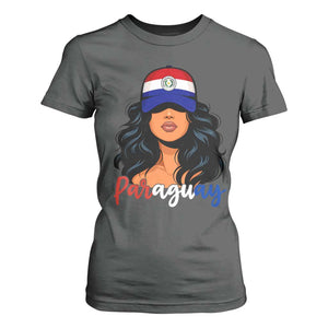 Proud Paraguayan Woman Melanin Curls Afro Latina T Shirt For Women Paraguay Flag Roots Hispanic Heritage Pride TS02 Dark Heather Print Your Wear