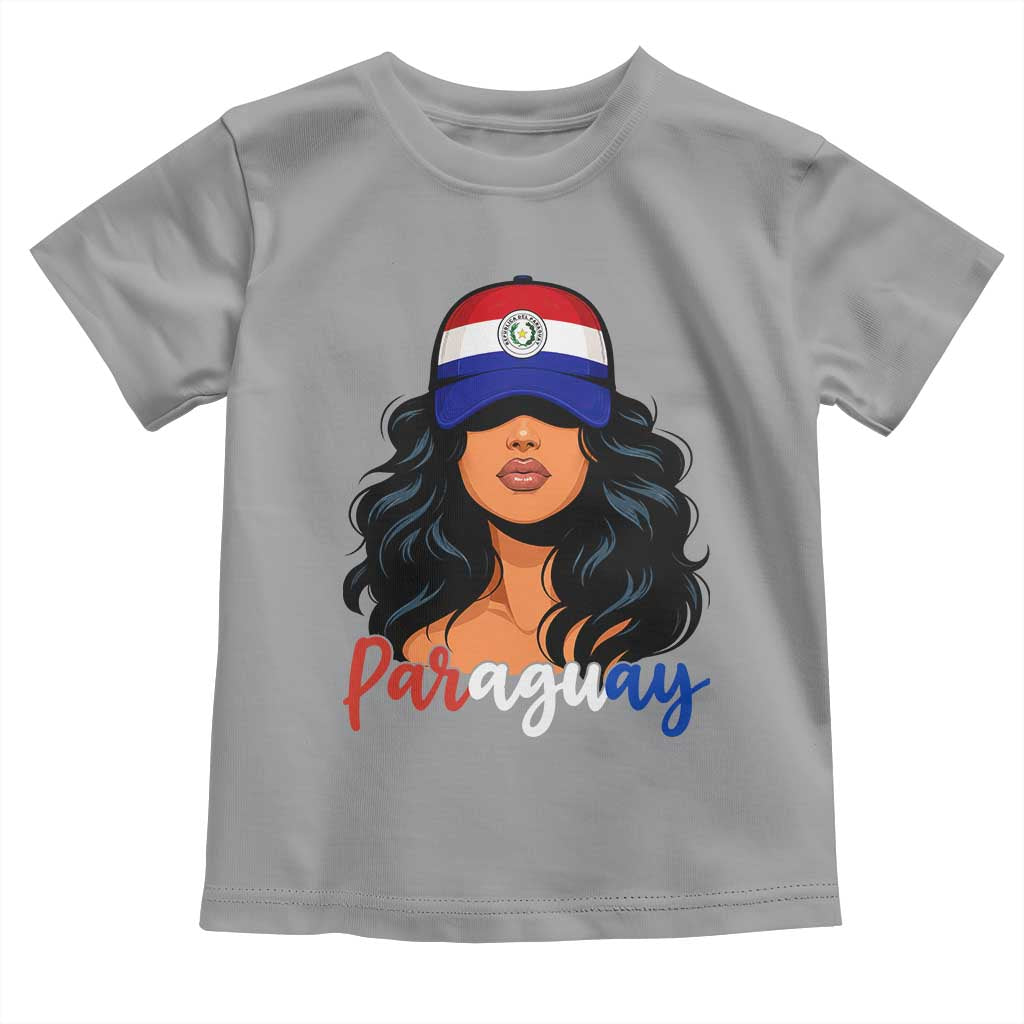 Proud Paraguayan Woman Melanin Curls Afro Latina Toddler T Shirt Paraguay Flag Roots Hispanic Heritage Pride TS02 Sport Gray Print Your Wear