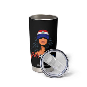 Proud Paraguayan Woman Melanin Curls Afro Latina Tumbler Cup Paraguay Flag Roots Hispanic Heritage Pride TS02 Print Your Wear