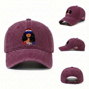 Proud Paraguayan Woman Melanin Curls Afro Latina Washed Cotton Baseball Cap Paraguay Flag Roots Hispanic Heritage Pride TS02 Washed Cap Universal Fit Burgundy Print Your Wear