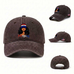 Proud Paraguayan Woman Melanin Curls Afro Latina Washed Cotton Baseball Cap Paraguay Flag Roots Hispanic Heritage Pride TS02 Washed Cap Universal Fit Dark Brown Print Your Wear