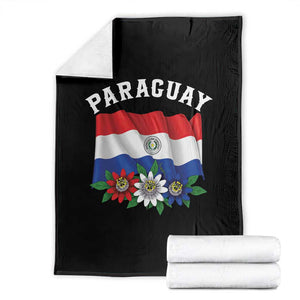 Paraguay Flag Passion Flower Mburucuya Graphic Throw Blanket Paraguaya Hispanic Latino Heritage Cultura Pride TS02 Black Print Your Wear
