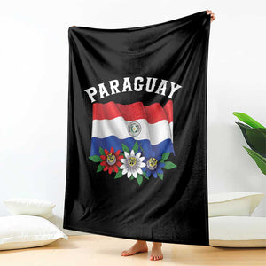 Paraguay Flag Passion Flower Mburucuya Graphic Throw Blanket Paraguaya Hispanic Latino Heritage Cultura Pride TS02 Print Your Wear