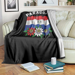 Paraguay Flag Passion Flower Mburucuya Graphic Throw Blanket Paraguaya Hispanic Latino Heritage Cultura Pride TS02 Print Your Wear