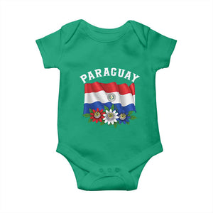 Paraguay Flag Passion Flower Mburucuya Graphic Baby Onesie Paraguaya Hispanic Latino Heritage Cultura Pride TS02 Irish Green Print Your Wear