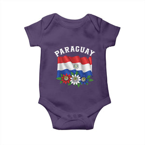 Paraguay Flag Passion Flower Mburucuya Graphic Baby Onesie Paraguaya Hispanic Latino Heritage Cultura Pride TS02 Purple Print Your Wear