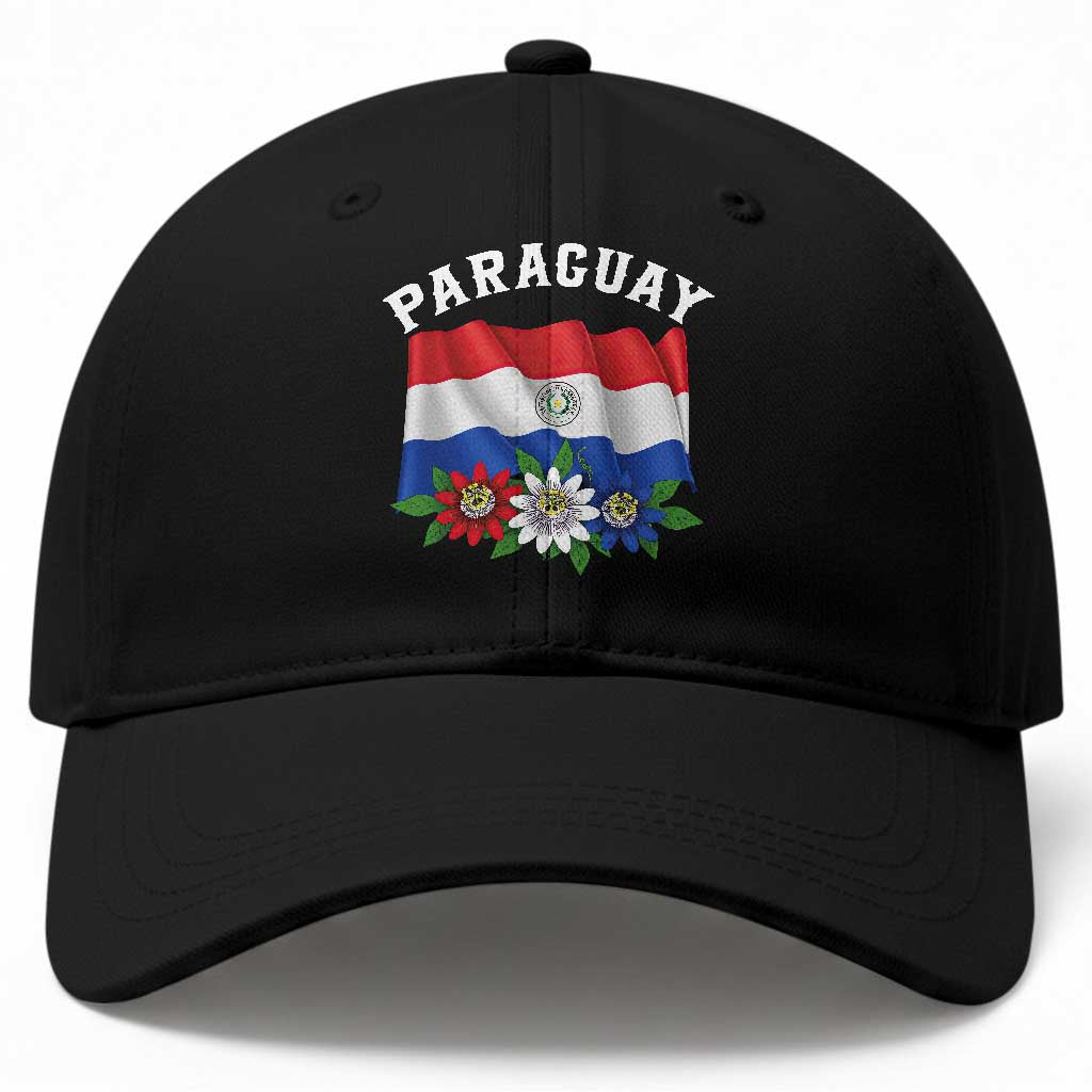 Paraguay Flag Passion Flower Mburucuya Graphic Baseball Cap Paraguaya Hispanic Latino Heritage Cultura Pride TS02 Print Your Wear