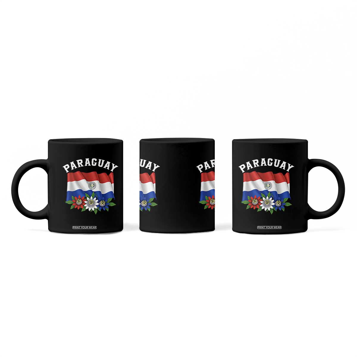 Paraguay Flag Passion Flower Mburucuya Graphic Coffee Mug Paraguaya Hispanic Latino Heritage Cultura Pride TS02 Print Your Wear