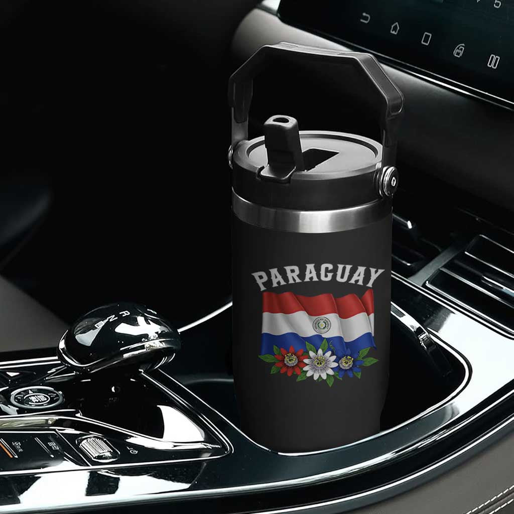 Paraguay Flag Passion Flower Mburucuya Graphic Flip Straw Tumbler Paraguaya Hispanic Latino Heritage Cultura Pride TS02 Print Your Wear