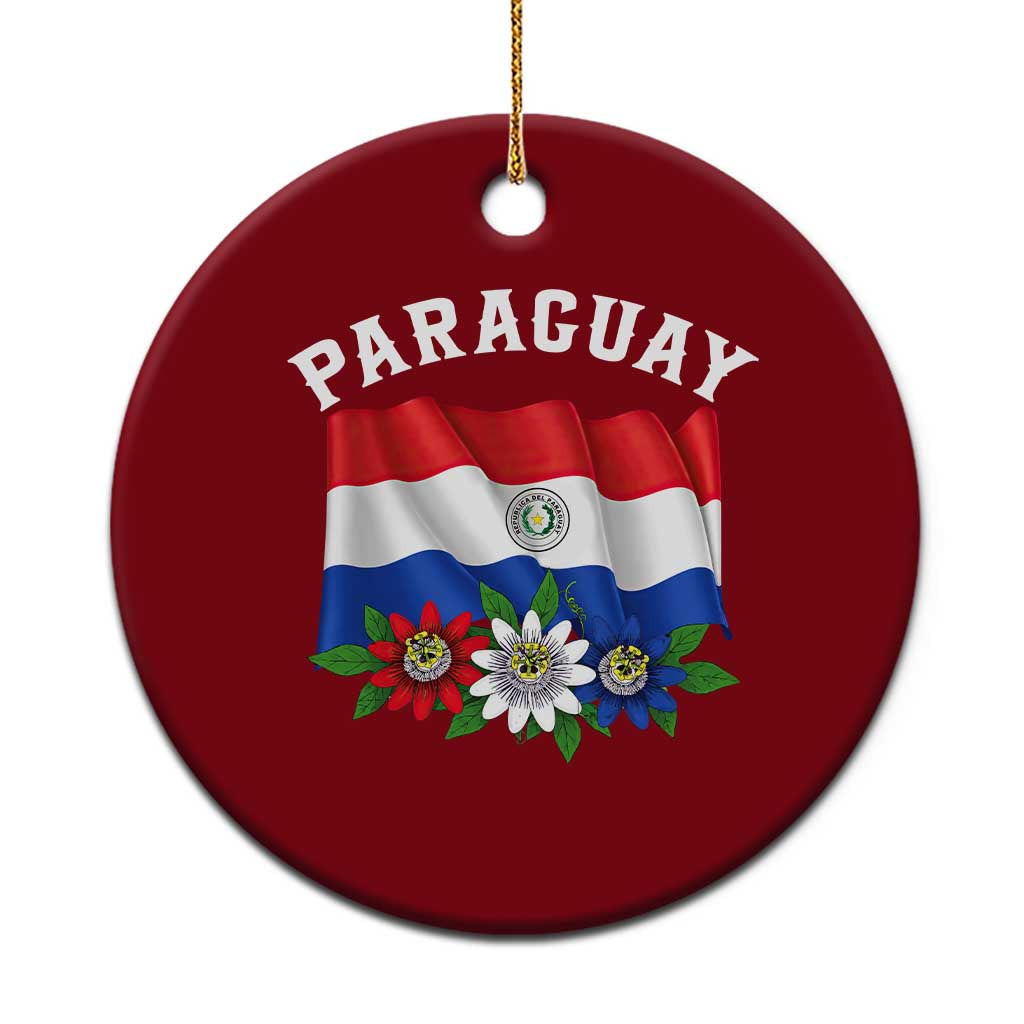Paraguay Flag Passion Flower Mburucuya Graphic Ceramic Ornament Paraguaya Hispanic Latino Heritage Cultura Pride TS02 1pc Red Print Your Wear