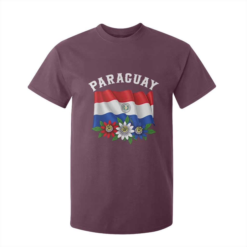 Paraguay Flag Passion Flower Mburucuya Graphic T Shirt For Kid Paraguaya Hispanic Latino Heritage Cultura Pride TS02 Maroon Print Your Wear