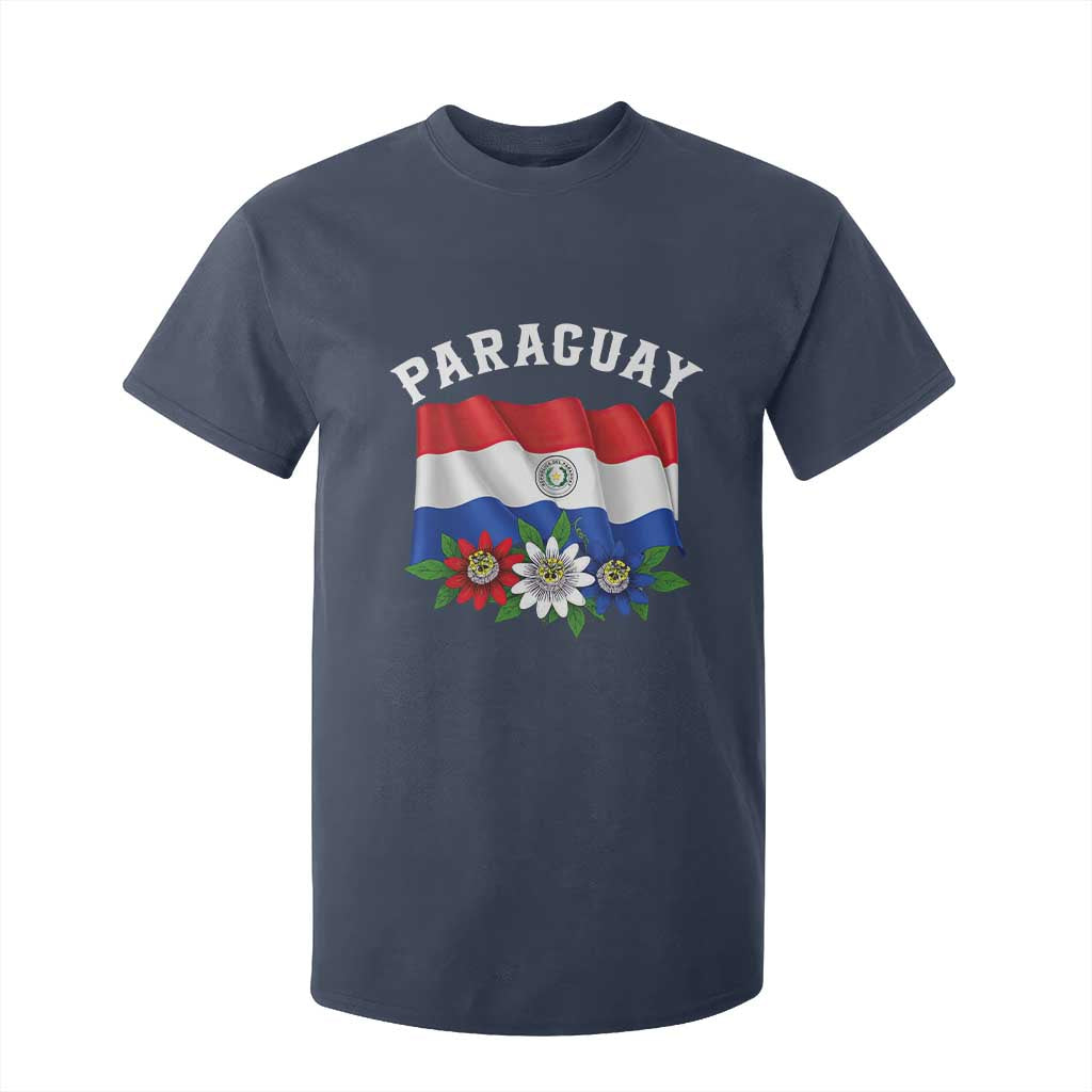 Paraguay Flag Passion Flower Mburucuya Graphic T Shirt For Kid Paraguaya Hispanic Latino Heritage Cultura Pride TS02 Navy Print Your Wear