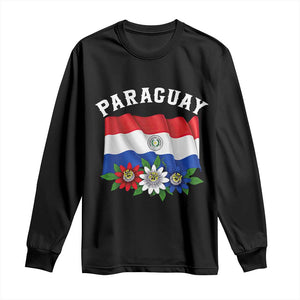 Paraguay Flag Passion Flower Mburucuya Graphic Long Sleeve Shirt Paraguaya Hispanic Latino Heritage Cultura Pride TS02 Black Print Your Wear