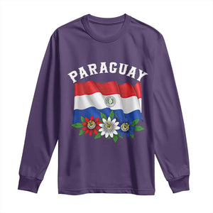 Paraguay Flag Passion Flower Mburucuya Graphic Long Sleeve Shirt Paraguaya Hispanic Latino Heritage Cultura Pride TS02 Purple Print Your Wear