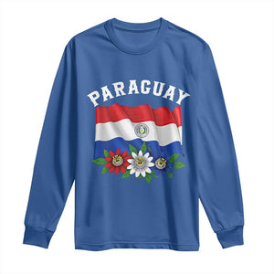 Paraguay Flag Passion Flower Mburucuya Graphic Long Sleeve Shirt Paraguaya Hispanic Latino Heritage Cultura Pride TS02 Royal Blue Print Your Wear