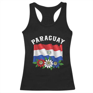 Paraguay Flag Passion Flower Mburucuya Graphic Racerback Tank Top Paraguaya Hispanic Latino Heritage Cultura Pride TS02 Black Print Your Wear