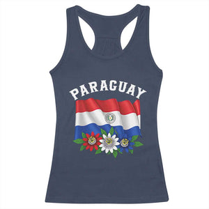 Paraguay Flag Passion Flower Mburucuya Graphic Racerback Tank Top Paraguaya Hispanic Latino Heritage Cultura Pride TS02 Navy Print Your Wear