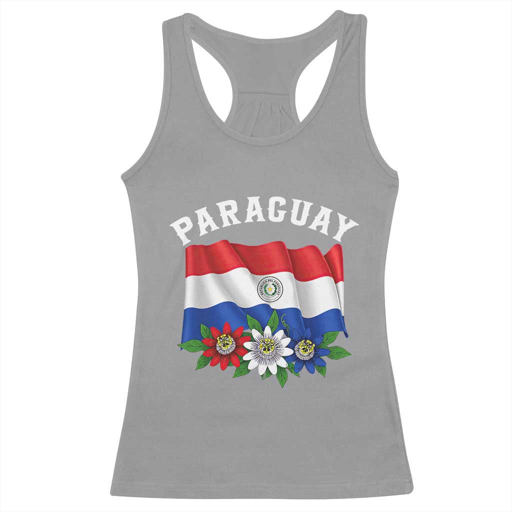 Paraguay Flag Passion Flower Mburucuya Graphic Racerback Tank Top Paraguaya Hispanic Latino Heritage Cultura Pride TS02 Sport Gray Print Your Wear