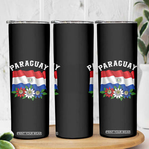Paraguay Flag Passion Flower Mburucuya Graphic Skinny Tumbler Paraguaya Hispanic Latino Heritage Cultura Pride TS02 Print Your Wear