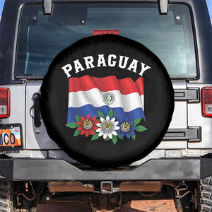 Paraguay Flag Passion Flower Mburucuya Graphic Spare Tire Cover Paraguaya Hispanic Latino Heritage Cultura Pride TS02 No hole Black Print Your Wear