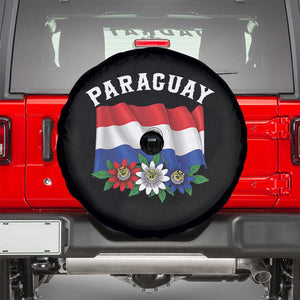 Paraguay Flag Passion Flower Mburucuya Graphic Spare Tire Cover Paraguaya Hispanic Latino Heritage Cultura Pride TS02 Black Print Your Wear