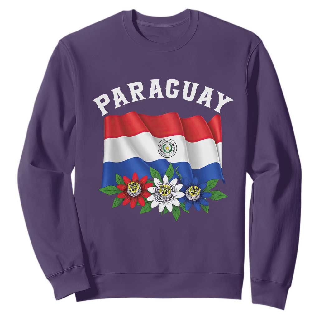 Paraguay Flag Passion Flower Mburucuya Graphic Sweatshirt Paraguaya Hispanic Latino Heritage Cultura Pride TS02 Purple Print Your Wear