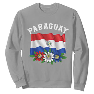 Paraguay Flag Passion Flower Mburucuya Graphic Sweatshirt Paraguaya Hispanic Latino Heritage Cultura Pride TS02 Sport Gray Print Your Wear
