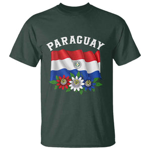 Paraguay Flag Passion Flower Mburucuya Graphic T Shirt Paraguaya Hispanic Latino Heritage Cultura Pride TS02 Dark Forest Green Print Your Wear