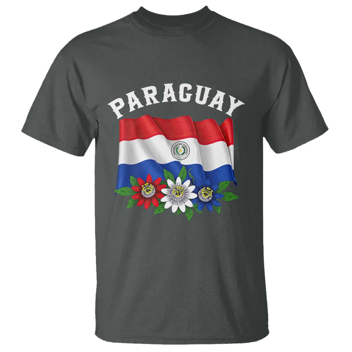 Paraguay Flag Passion Flower Mburucuya Graphic T Shirt Paraguaya Hispanic Latino Heritage Cultura Pride TS02 Print Your Wear