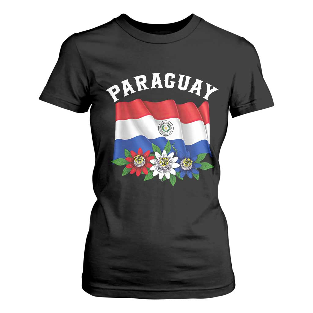 Paraguay Flag Passion Flower Mburucuya Graphic T Shirt For Women Paraguaya Hispanic Latino Heritage Cultura Pride TS02 Black Print Your Wear