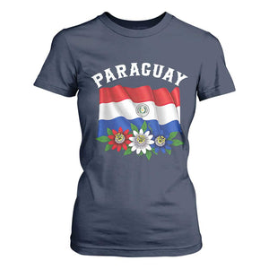 Paraguay Flag Passion Flower Mburucuya Graphic T Shirt For Women Paraguaya Hispanic Latino Heritage Cultura Pride TS02 Navy Print Your Wear