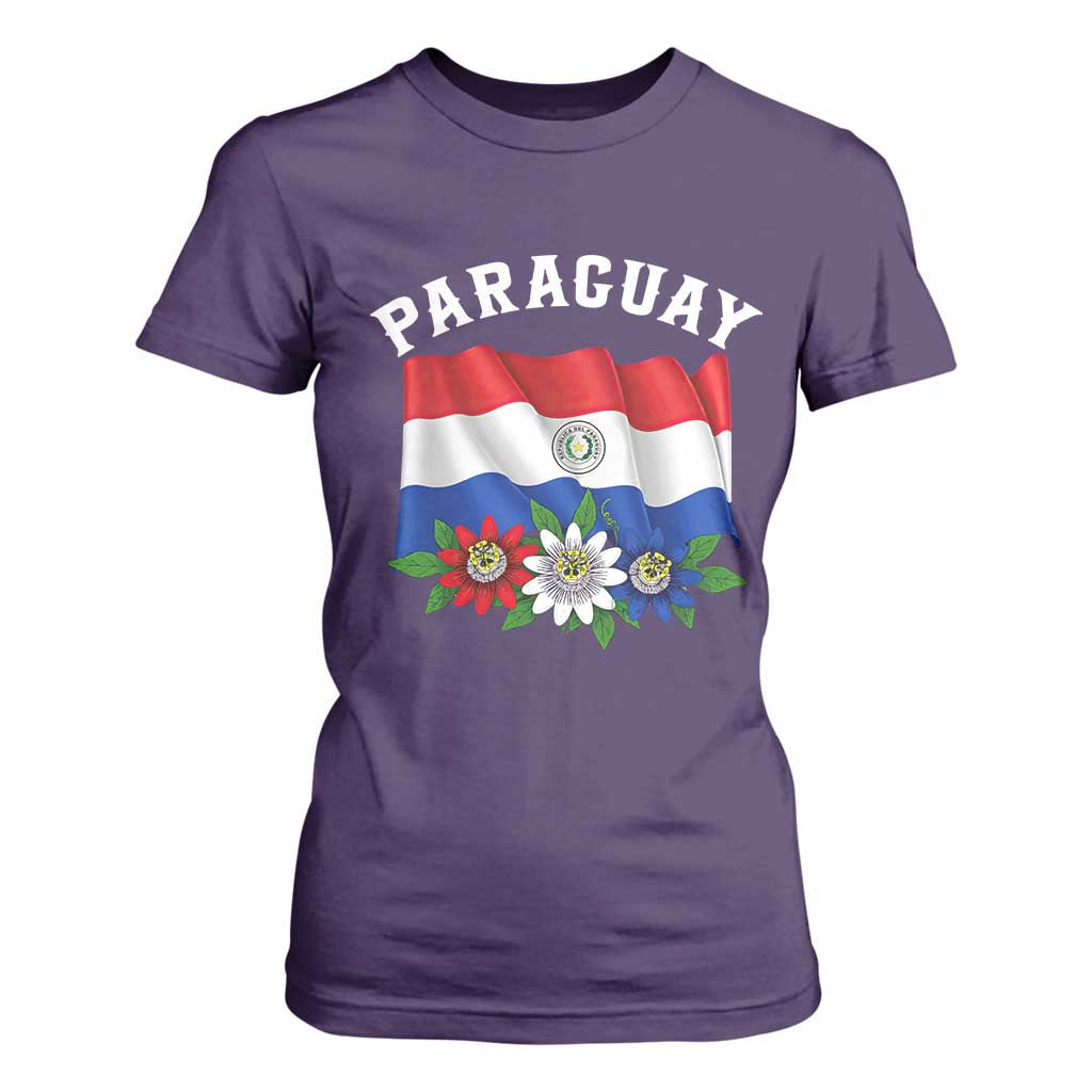 Paraguay Flag Passion Flower Mburucuya Graphic T Shirt For Women Paraguaya Hispanic Latino Heritage Cultura Pride TS02 Purple Print Your Wear