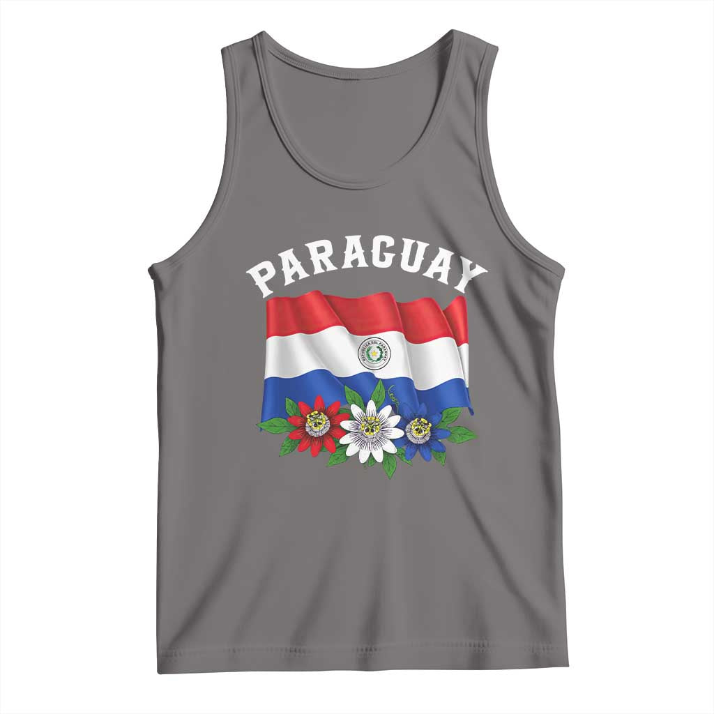 Paraguay Flag Passion Flower Mburucuya Graphic Tank Top Paraguaya Hispanic Latino Heritage Cultura Pride TS02 Deep Heather Print Your Wear