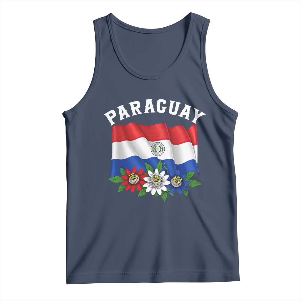 Paraguay Flag Passion Flower Mburucuya Graphic Tank Top Paraguaya Hispanic Latino Heritage Cultura Pride TS02 Navy Print Your Wear