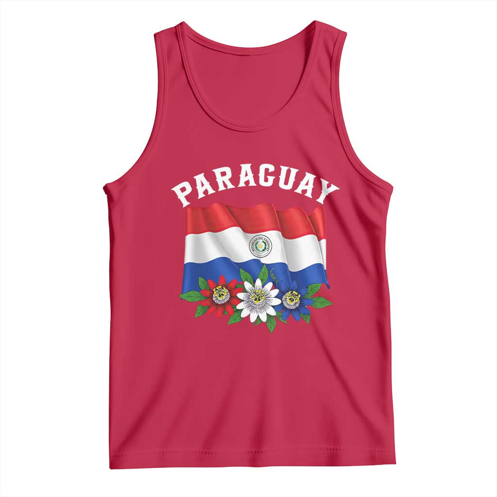 Paraguay Flag Passion Flower Mburucuya Graphic Tank Top Paraguaya Hispanic Latino Heritage Cultura Pride TS02 Red Print Your Wear
