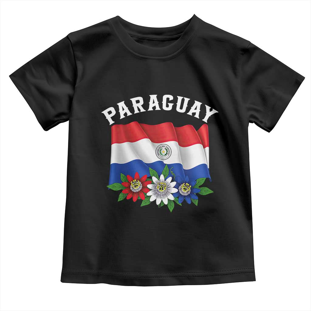 Paraguay Flag Passion Flower Mburucuya Graphic Toddler T Shirt Paraguaya Hispanic Latino Heritage Cultura Pride TS02 Black Print Your Wear