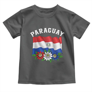 Paraguay Flag Passion Flower Mburucuya Graphic Toddler T Shirt Paraguaya Hispanic Latino Heritage Cultura Pride TS02 Dark Heather Print Your Wear