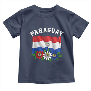 Paraguay Flag Passion Flower Mburucuya Graphic Toddler T Shirt Paraguaya Hispanic Latino Heritage Cultura Pride TS02 Navy Print Your Wear