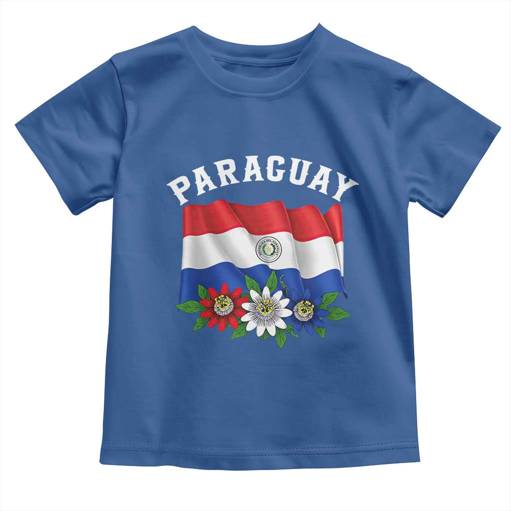 Paraguay Flag Passion Flower Mburucuya Graphic Toddler T Shirt Paraguaya Hispanic Latino Heritage Cultura Pride TS02 Royal Blue Print Your Wear
