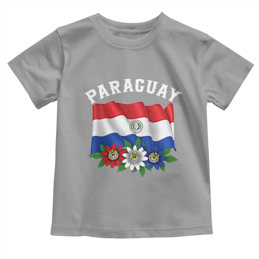 Paraguay Flag Passion Flower Mburucuya Graphic Toddler T Shirt Paraguaya Hispanic Latino Heritage Cultura Pride TS02 Sport Gray Print Your Wear