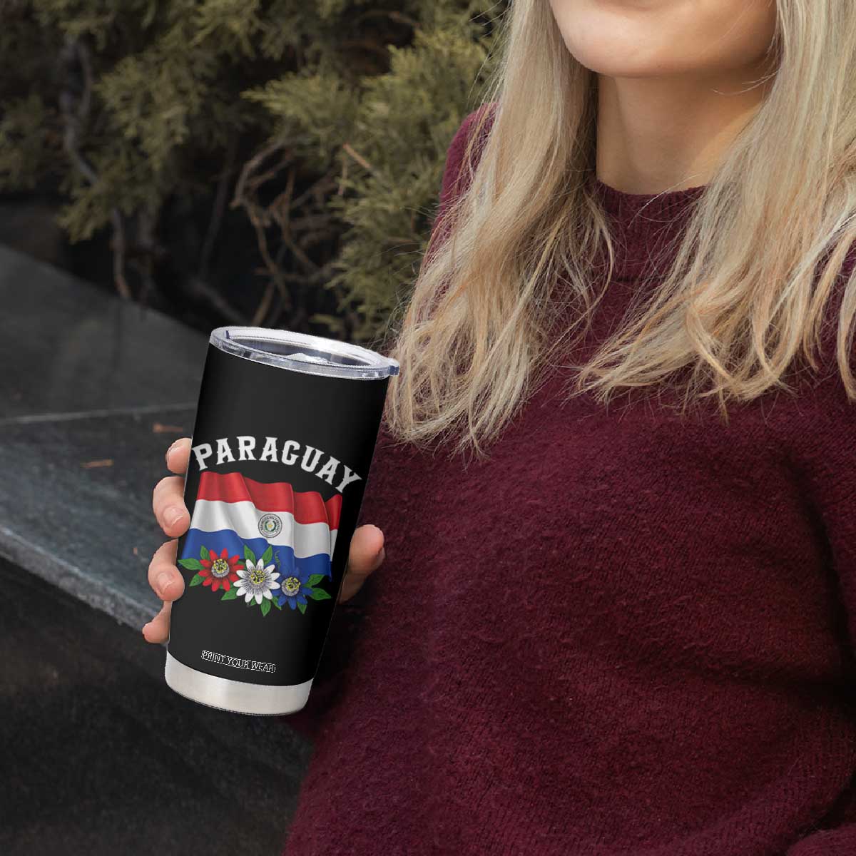 Paraguay Flag Passion Flower Mburucuya Graphic Tumbler Cup Paraguaya Hispanic Latino Heritage Cultura Pride TS02 Print Your Wear