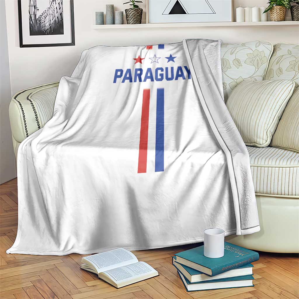 Paraguay Flag Soccer Jersey Style Graphic Throw Blanket Patriotic Paraguaya Pride Football Fans Sports Spirit TS02 Print Your Wear