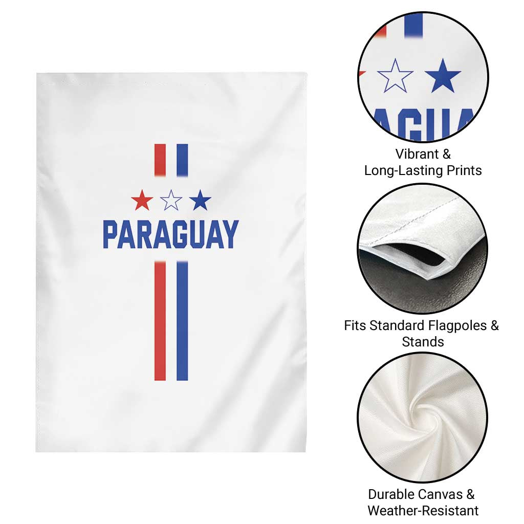 Paraguay Flag Soccer Jersey Style Graphic Garden Flag Patriotic Paraguaya Pride Football Fans Sports Spirit TS02 Print Your Wear