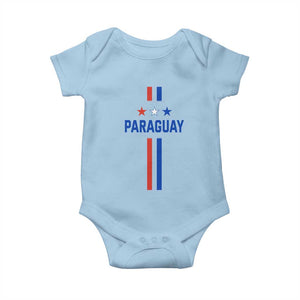 Paraguay Flag Soccer Jersey Style Graphic Baby Onesie Patriotic Paraguaya Pride Football Fans Sports Spirit TS02 Light Blue Print Your Wear