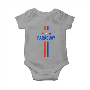 Paraguay Flag Soccer Jersey Style Graphic Baby Onesie Patriotic Paraguaya Pride Football Fans Sports Spirit TS02 Sport Gray Print Your Wear