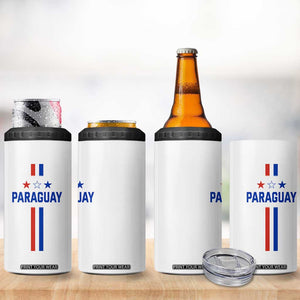 Paraguay Flag Soccer Jersey Style Graphic 4 in 1 Can Cooler Tumbler Patriotic Paraguaya Pride Football Fans Sports Spirit TS02 Print Your Wear