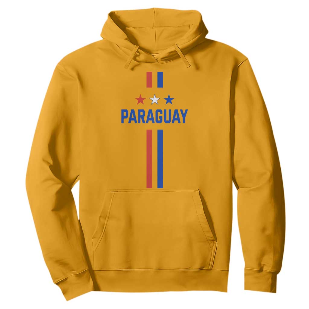 Paraguay Flag Soccer Jersey Style Graphic Hoodie Patriotic Paraguaya Pride Football Fans Sports Spirit TS02 Gold Print Your Wear