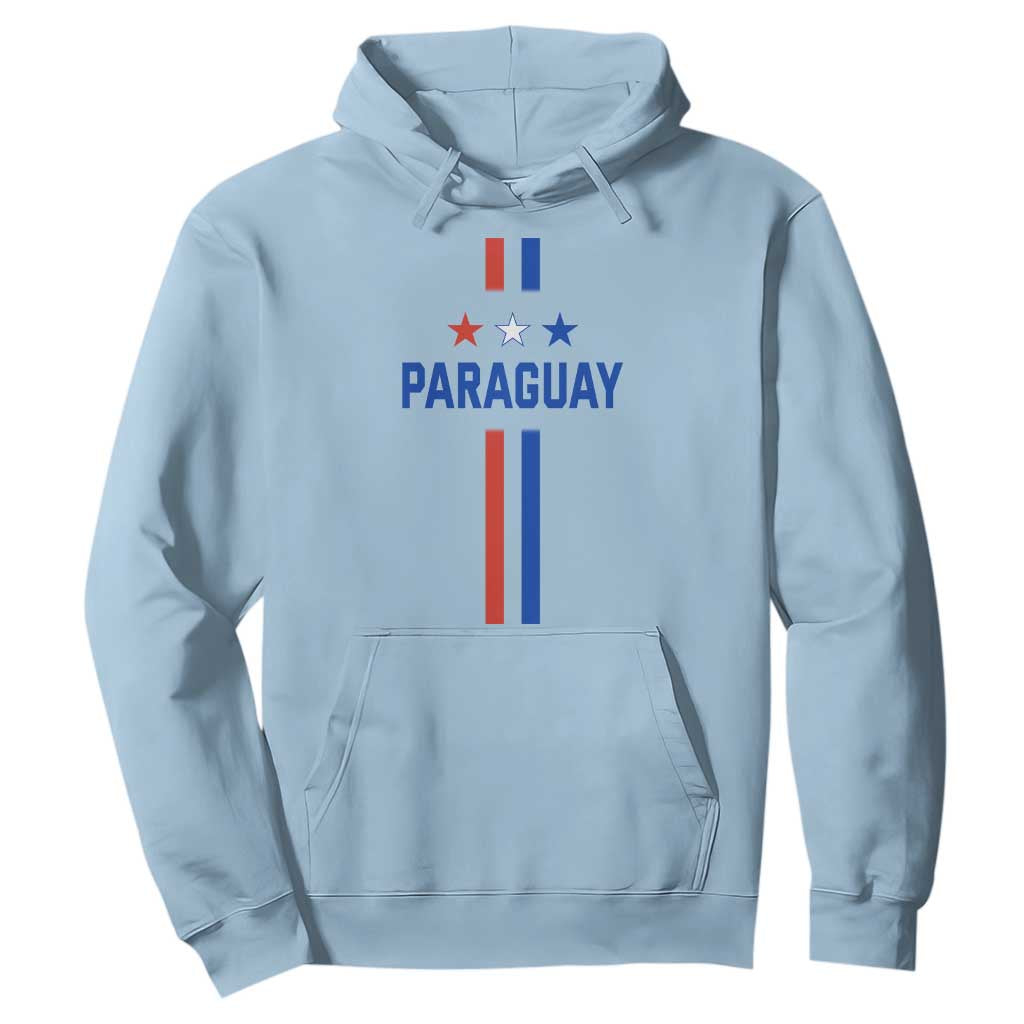 Paraguay Flag Soccer Jersey Style Graphic Hoodie Patriotic Paraguaya Pride Football Fans Sports Spirit TS02 Light Blue Print Your Wear