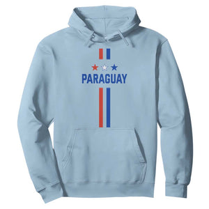 Paraguay Flag Soccer Jersey Style Graphic Hoodie Patriotic Paraguaya Pride Football Fans Sports Spirit TS02 Light Blue Print Your Wear